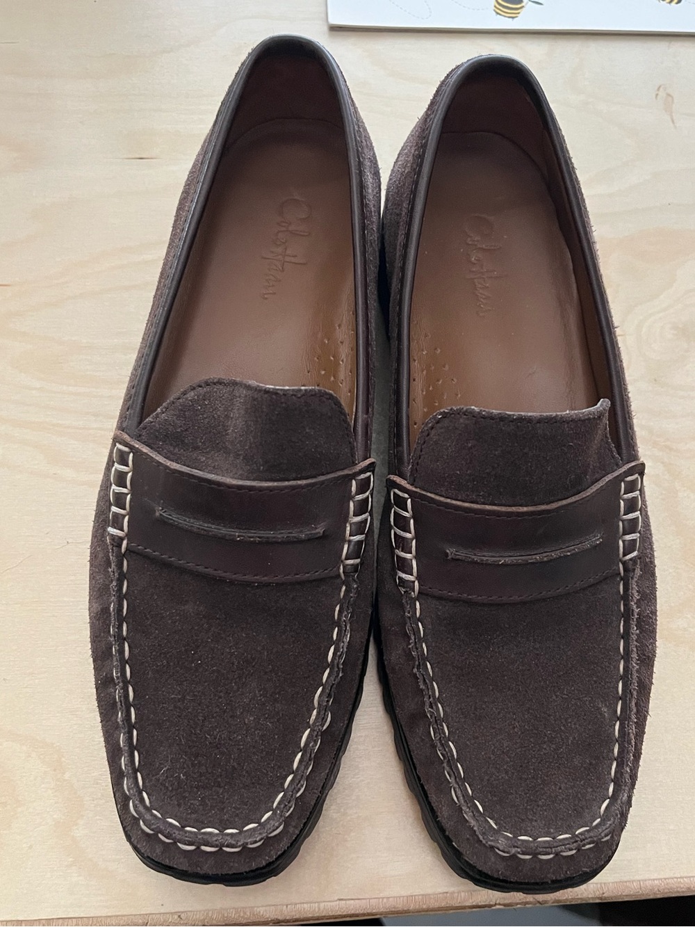 Cole Haan Men's Dark Brown Suede Penny Loafers
